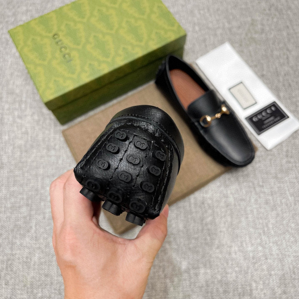 Gucci Black Horsebit-Style Leather Loafers