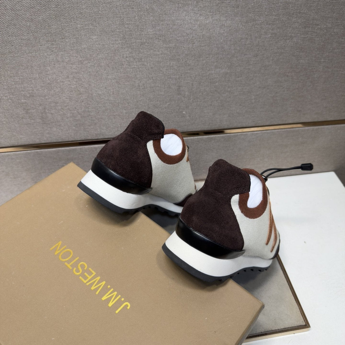 Men's White, Brown & Tan Panel Sneakers