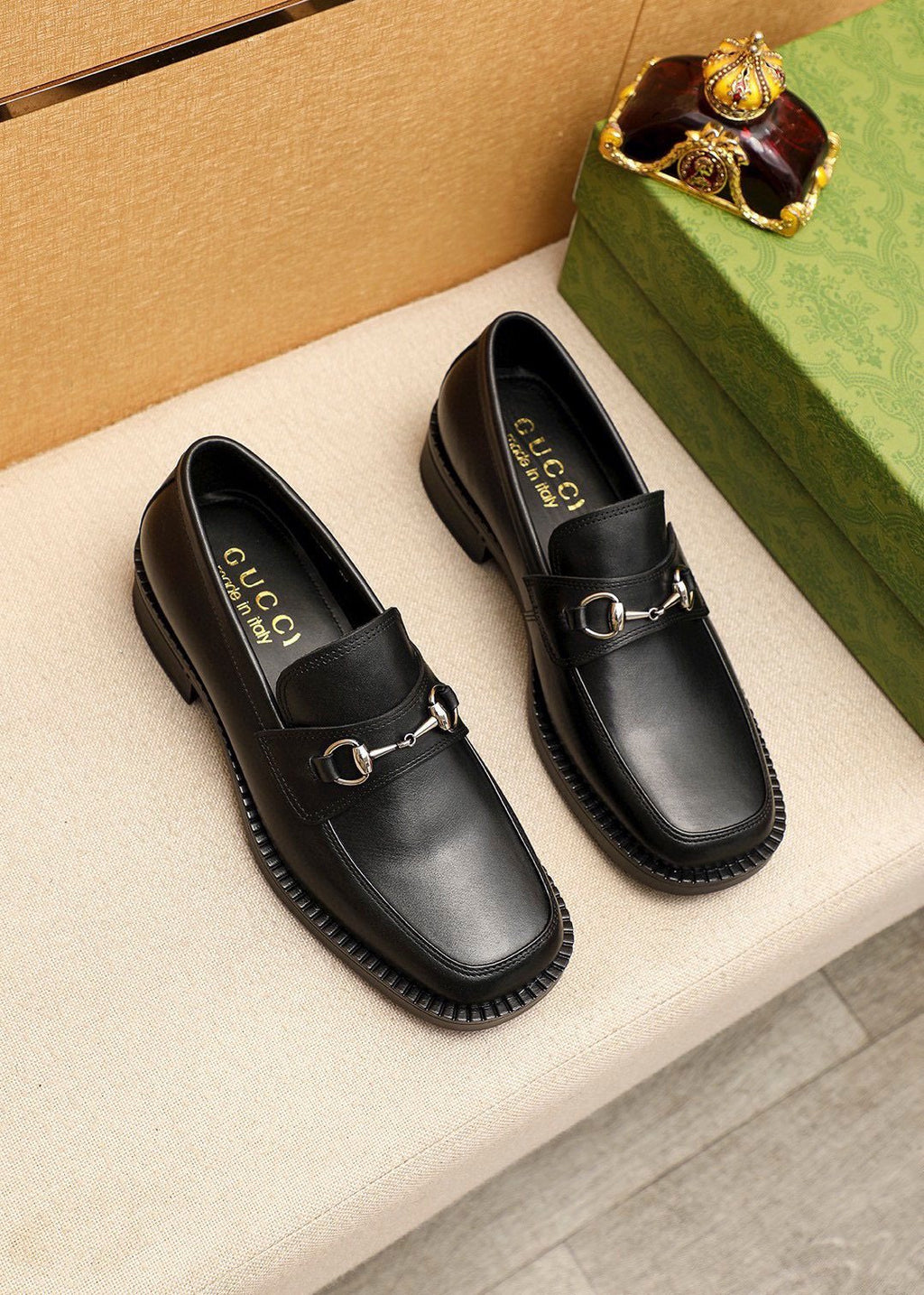 Gucci Black Horsebit-Style Leather Loafers