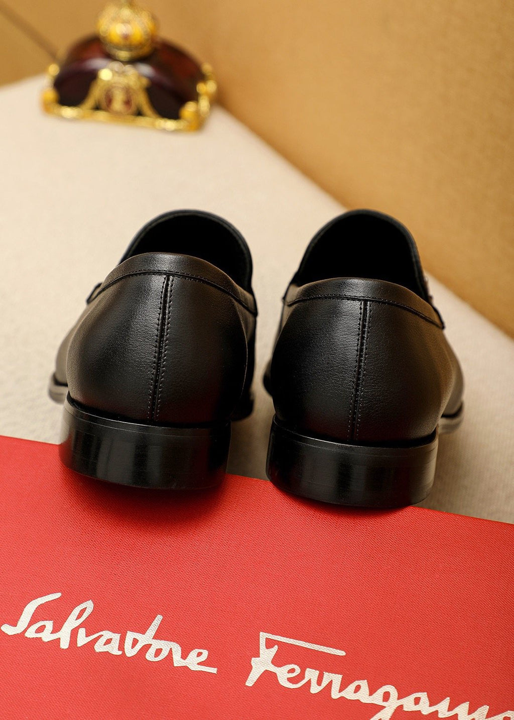 Ferragamo Black Metal Bit Loafers - Rounded Toe