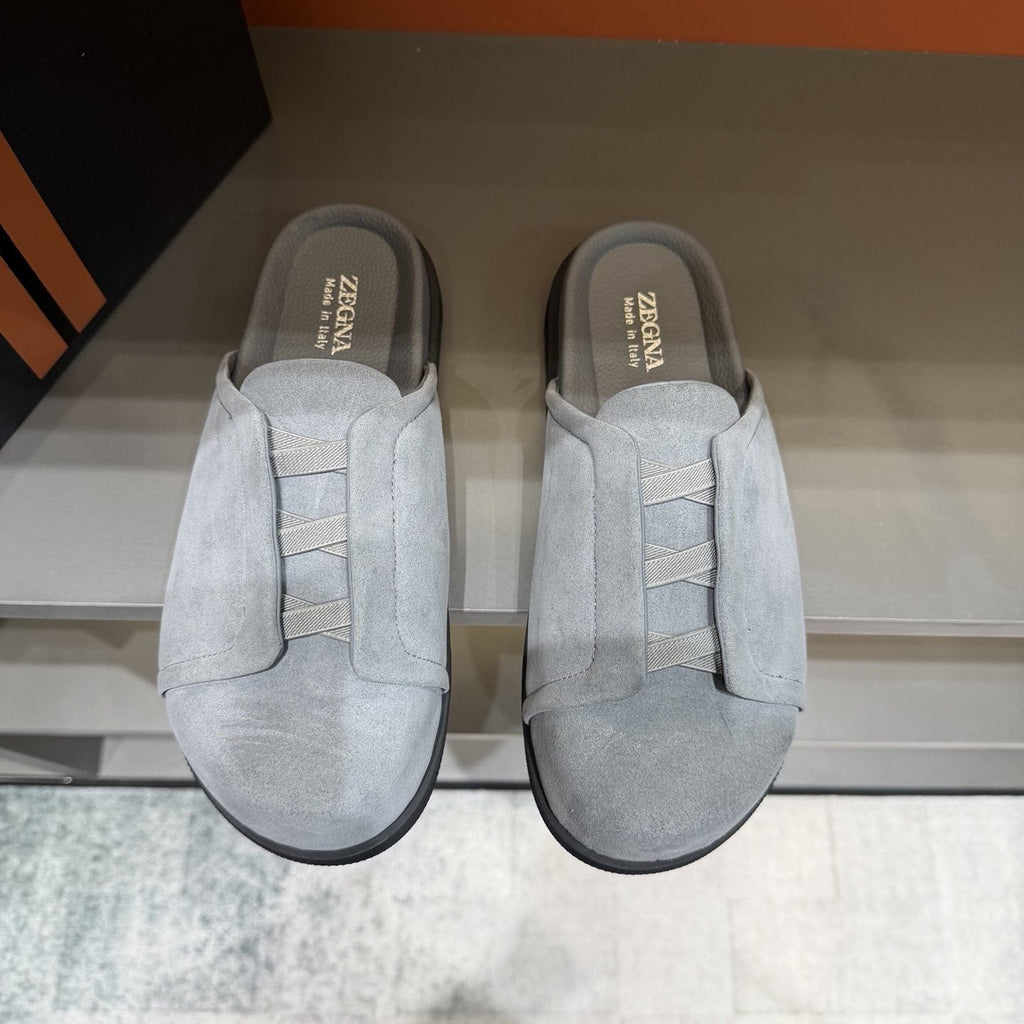 Zegna Men's Cutout Slide Sandals
