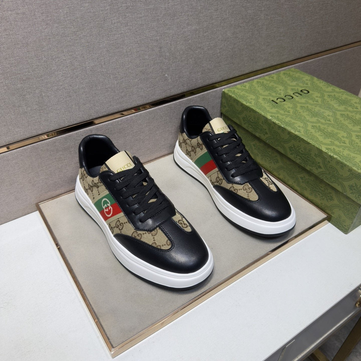Gucci Men's Web Stripe Low-Top Sneakers