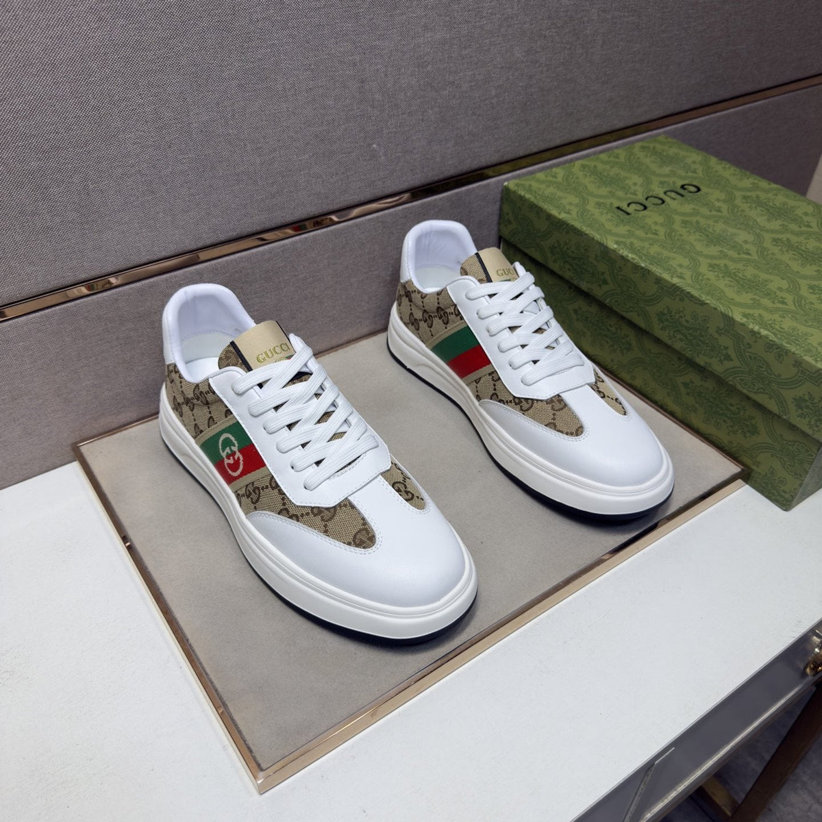Gucci Men's Web Stripe Low-Top Sneakers