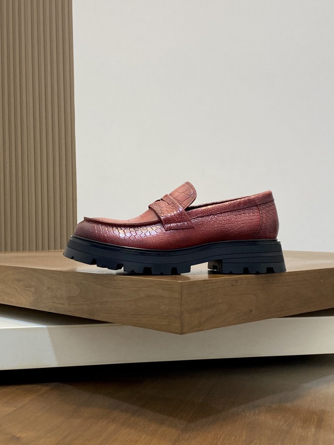 Alexander McQueen Men's Croc-Embossed Lug-Sole Loafers