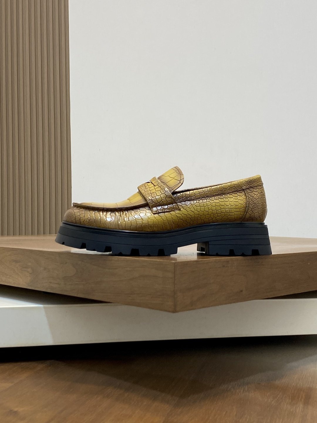Alexander McQueen Men's Croc-Embossed Lug-Sole Loafers