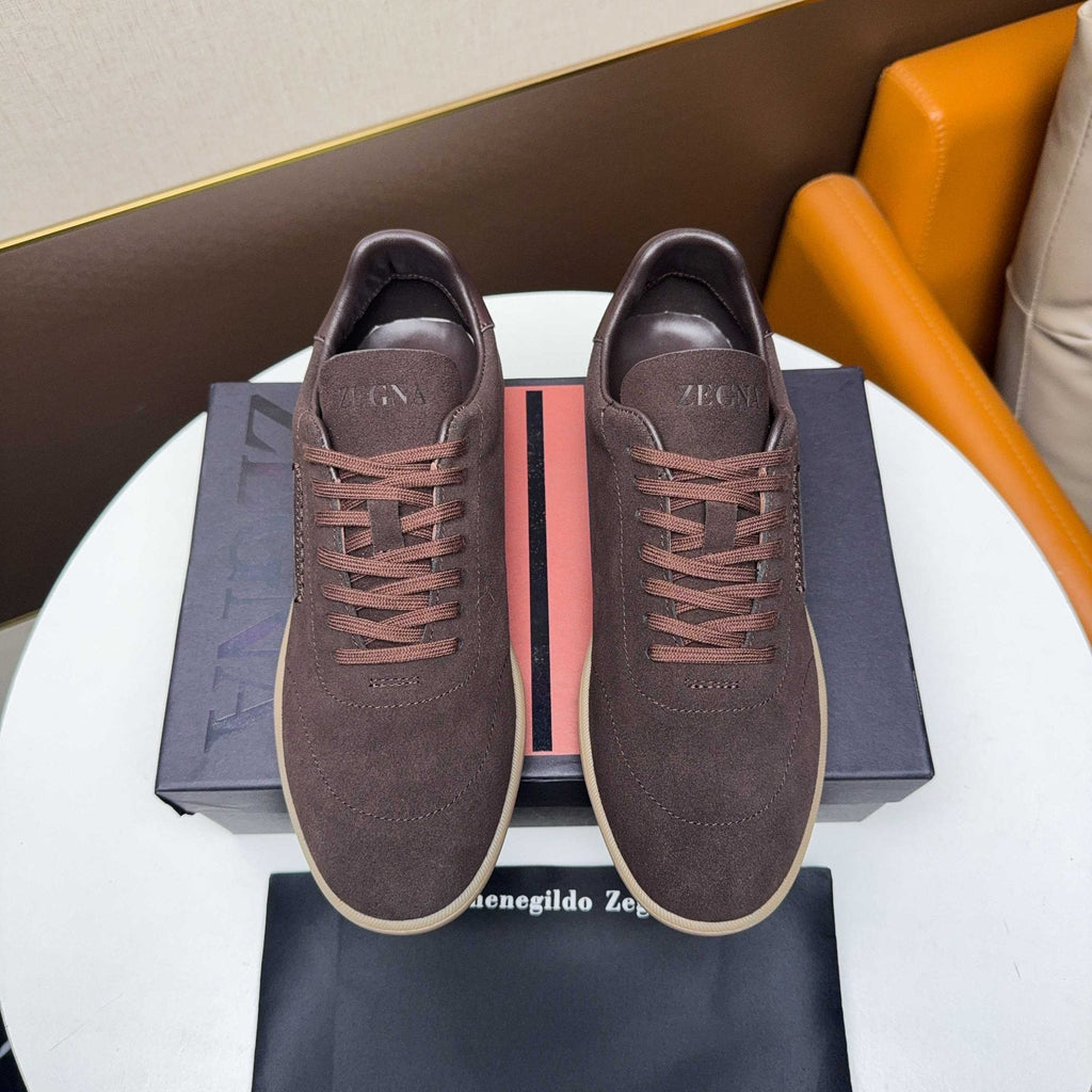 Zegna Suede Low-Top Sneakers
