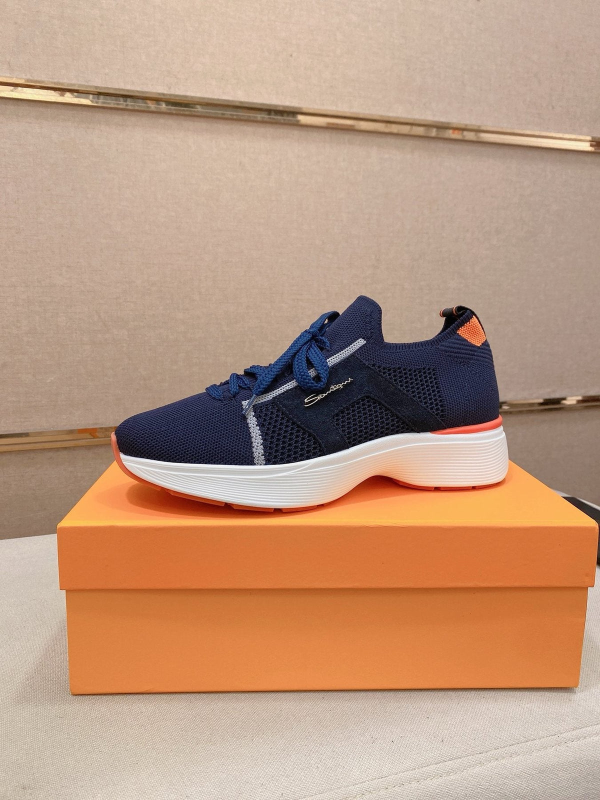 Santoni Men's Knit Panel Sneakers