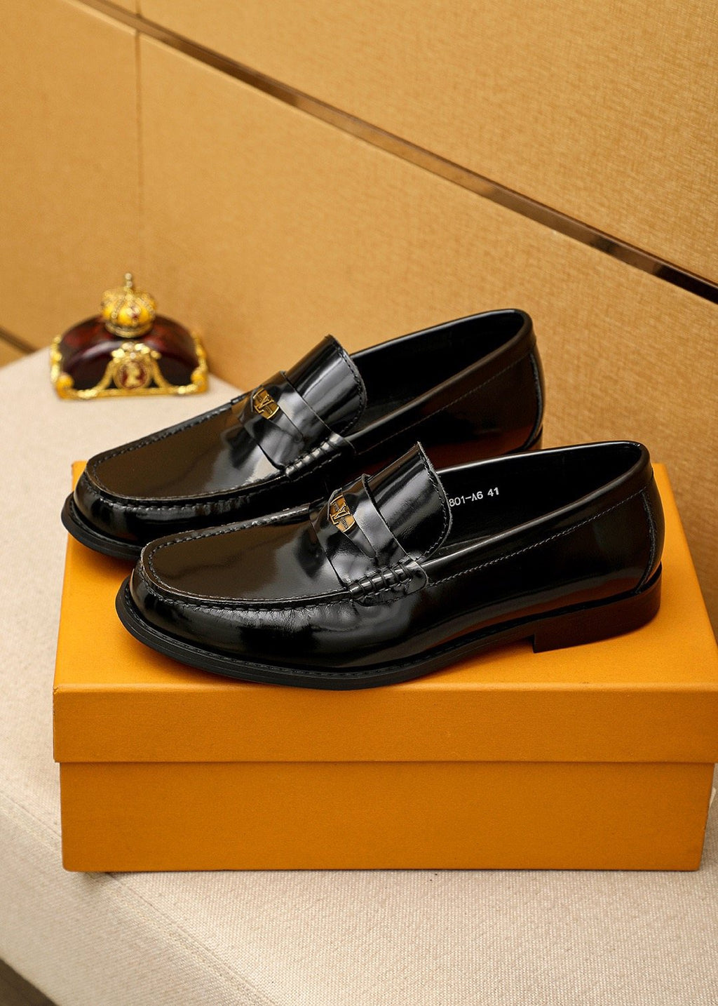 Louis Vuitton Black Leather Hardware Loafers