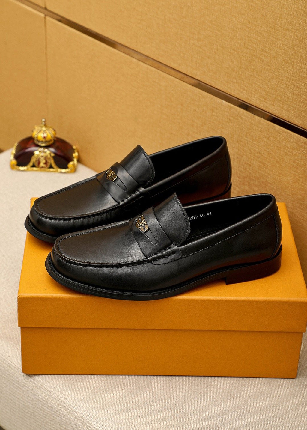 Louis Vuitton Black Leather Hardware Loafers