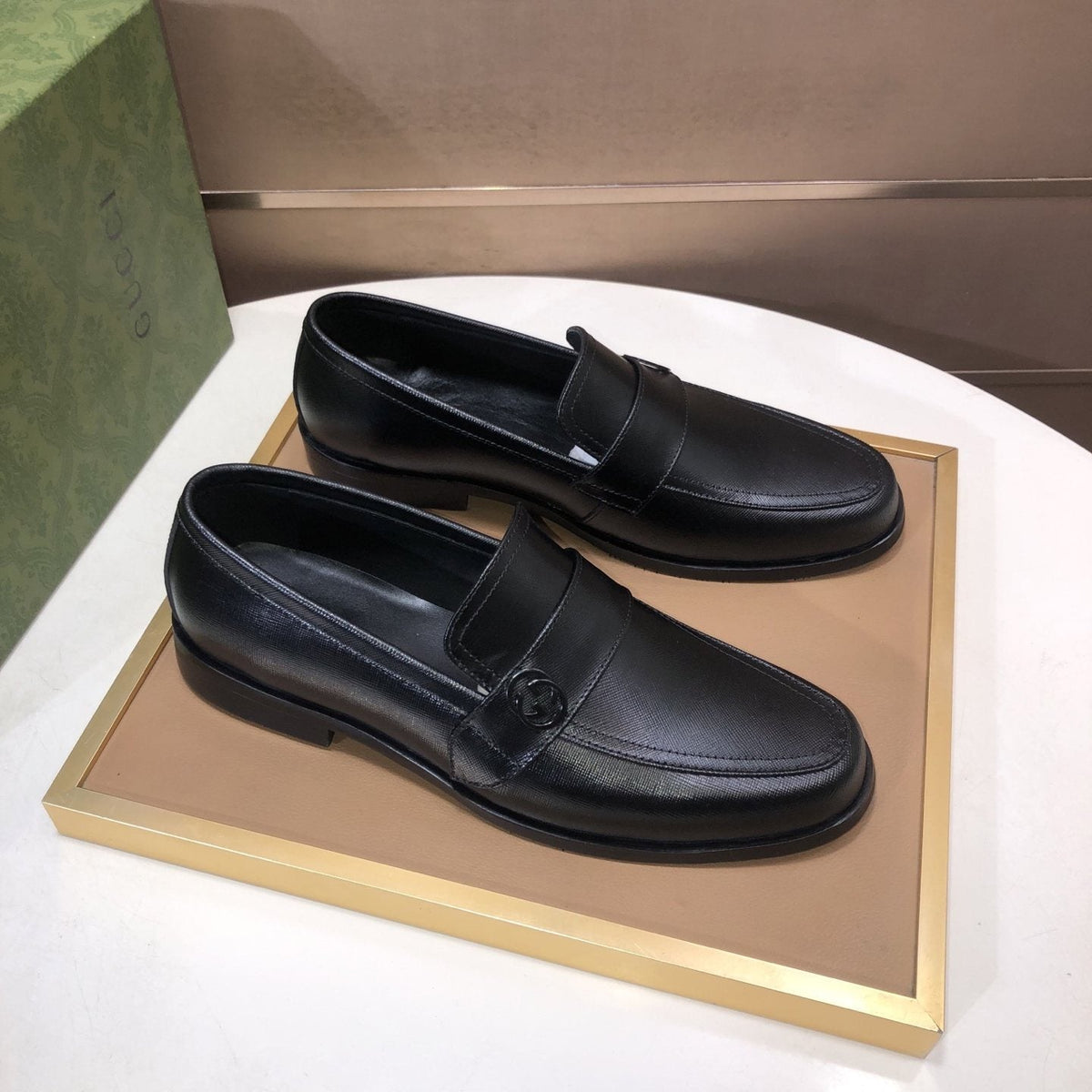 Gucci Black Leather Loafers