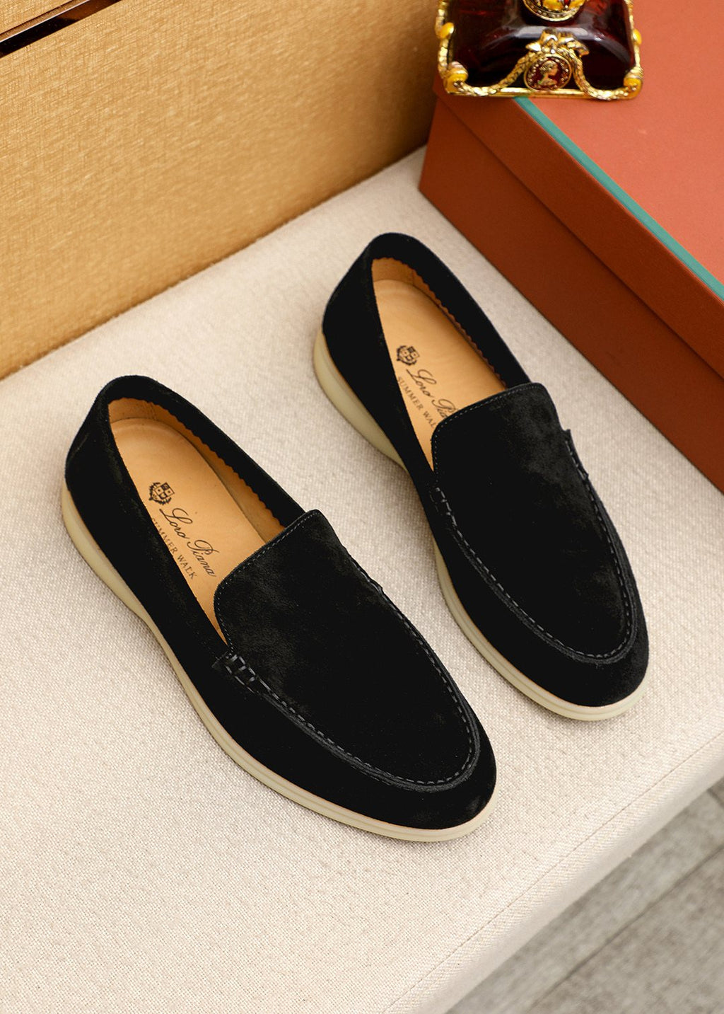 Loro Piana Suede Slip-On Loafers