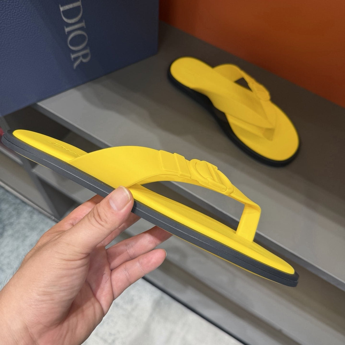 Dior Thong Sandals with Circular Strap Accent