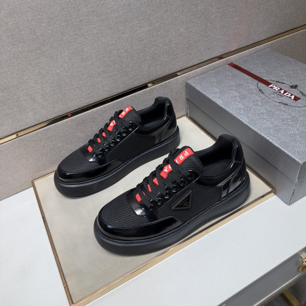 Prada Men's Mesh Panel Low-Top Sneakers