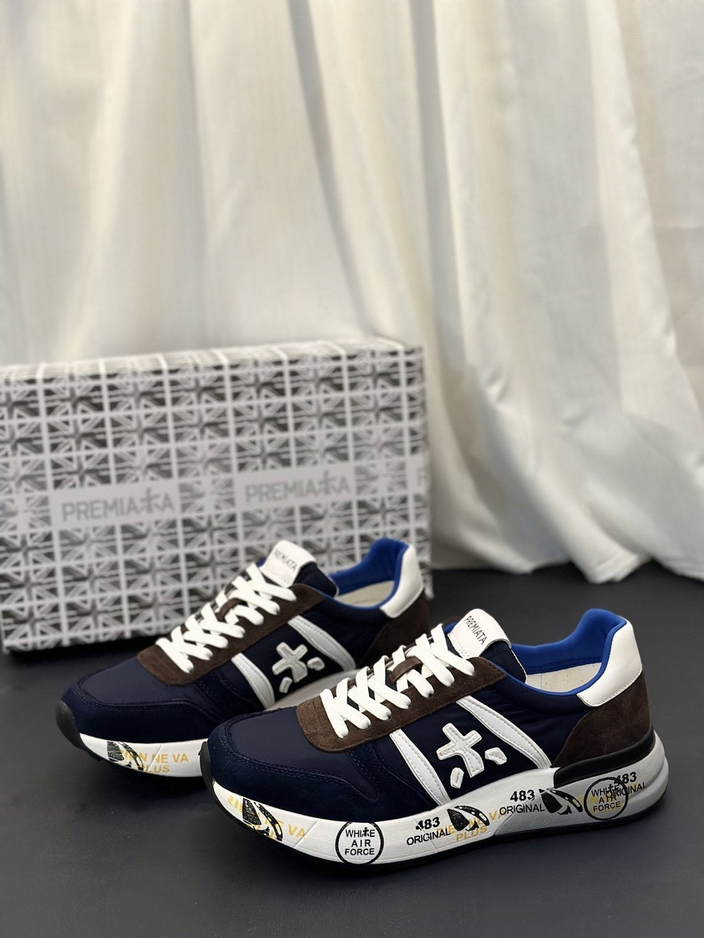Premiata Men's Graphic Sole Low-Top Sneakers