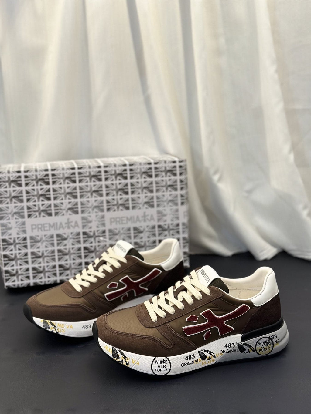 Premiata Men's Graphic Sole Low-Top Sneakers