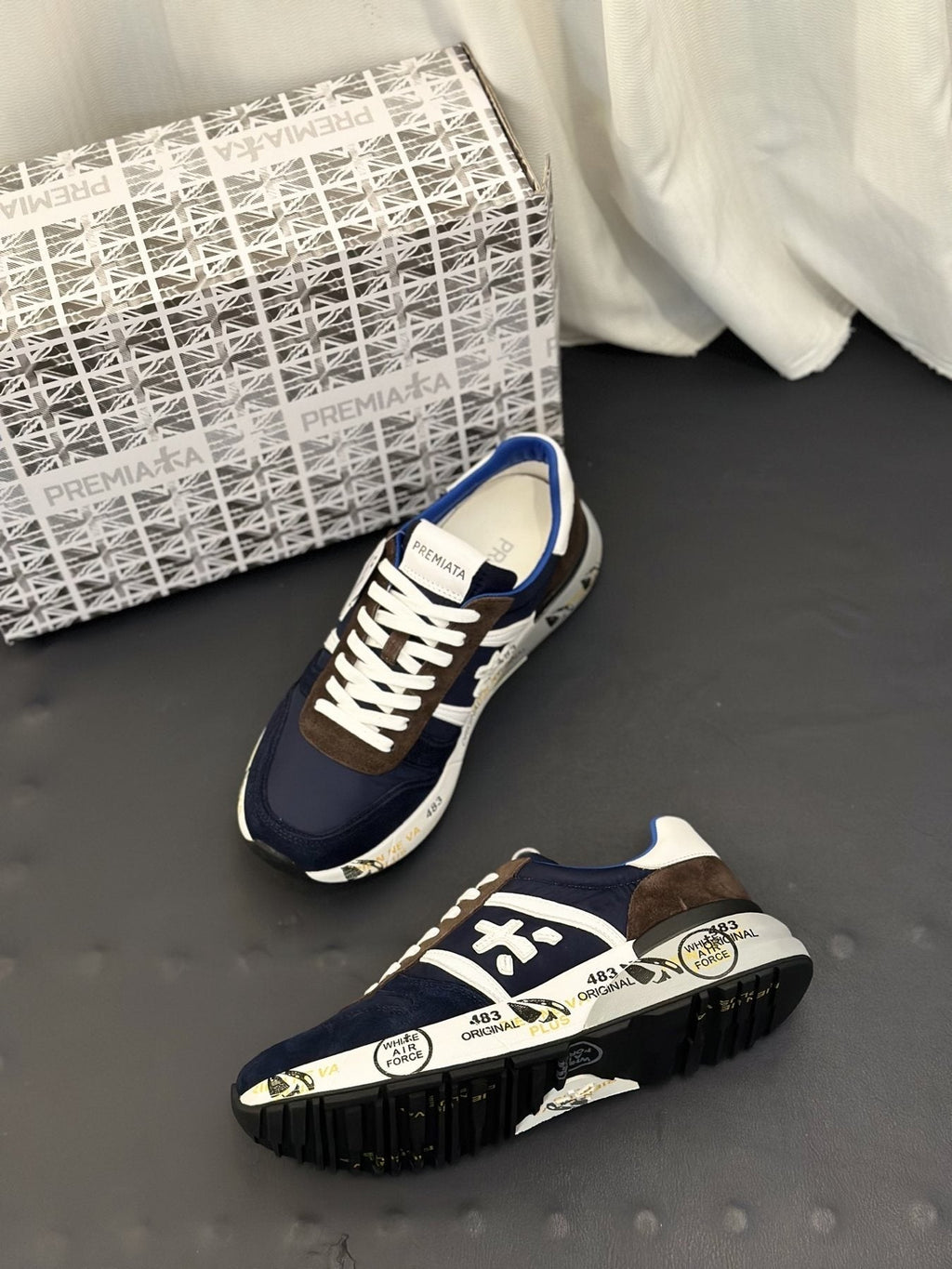 Premiata Men's Graphic Sole Low-Top Sneakers