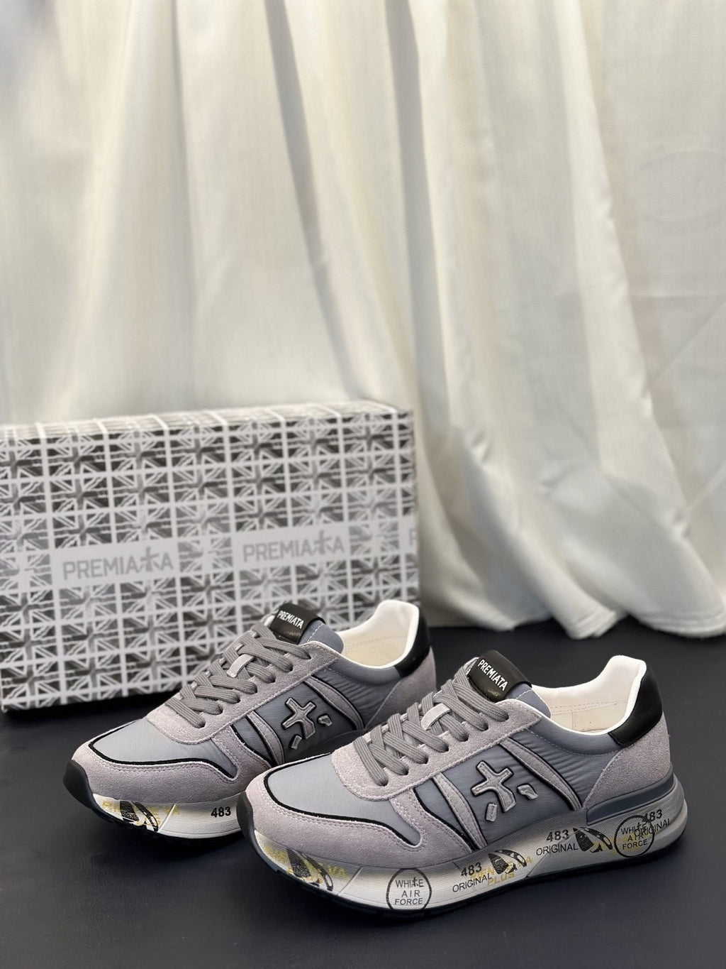 Premiata Men's Graphic Sole Low-Top Sneakers