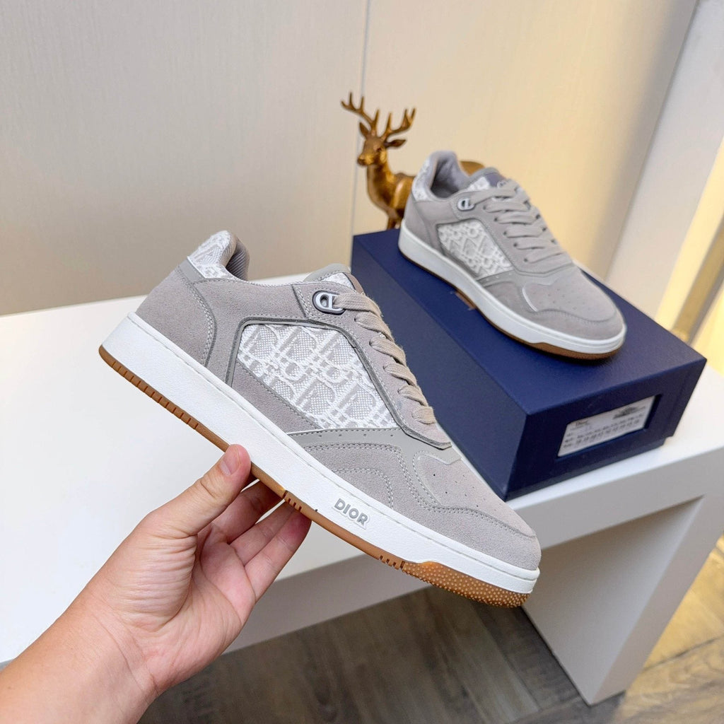 Dior Patterned Panel Low-Top Sneakers - Contrast Trim