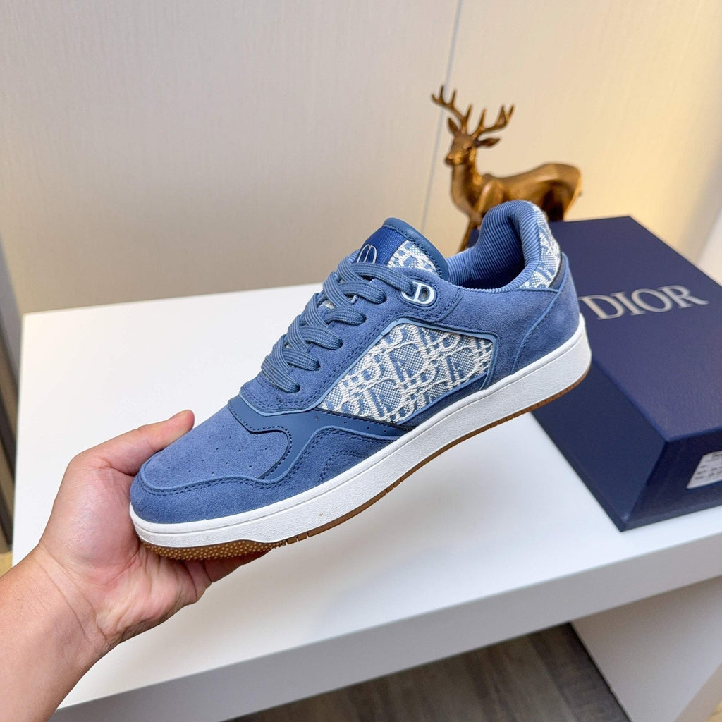 Dior Patterned Panel Low-Top Sneakers - Contrast Trim