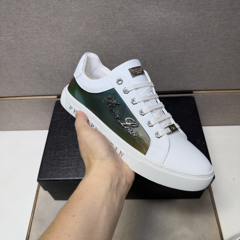 Philipp Plein Navy Iridescent Panel Sneakers