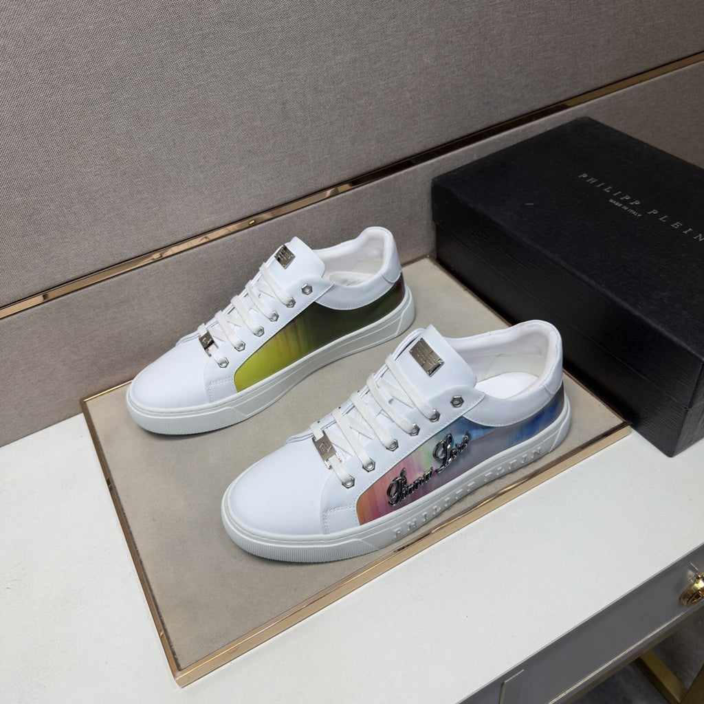 Philipp Plein Navy Iridescent Panel Sneakers