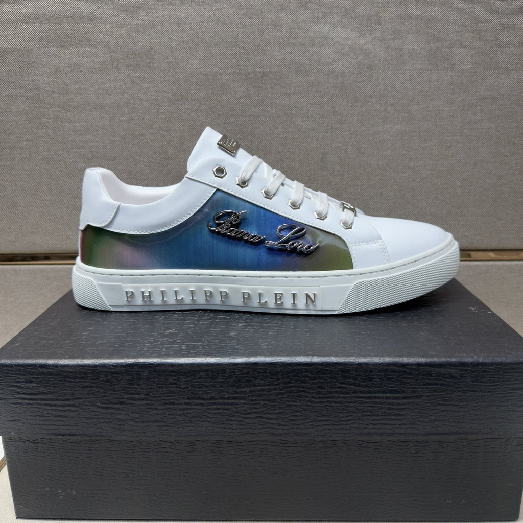 Philipp Plein Navy Iridescent Panel Sneakers