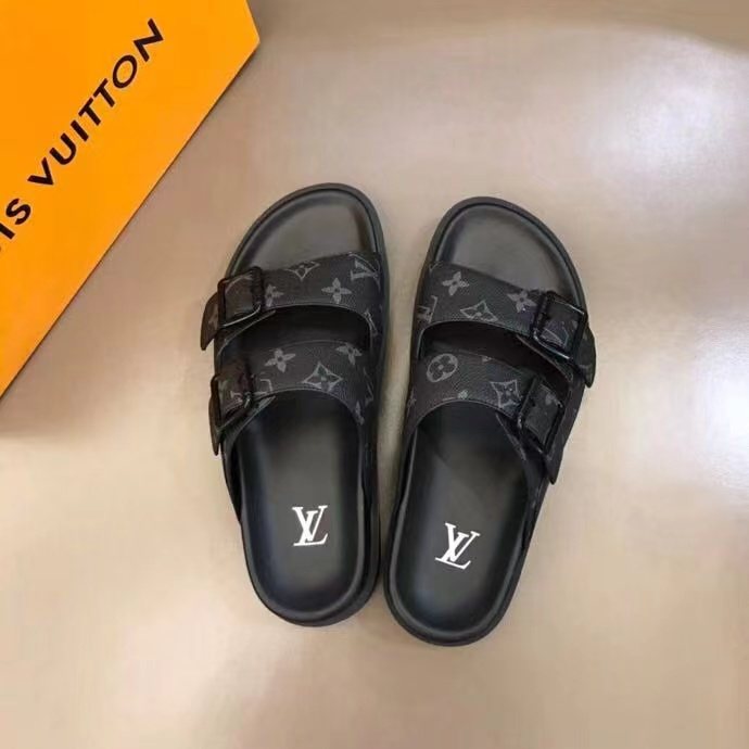 Louis Vuitton Monogram Buckle Slide Sandals - Contoured Footbed