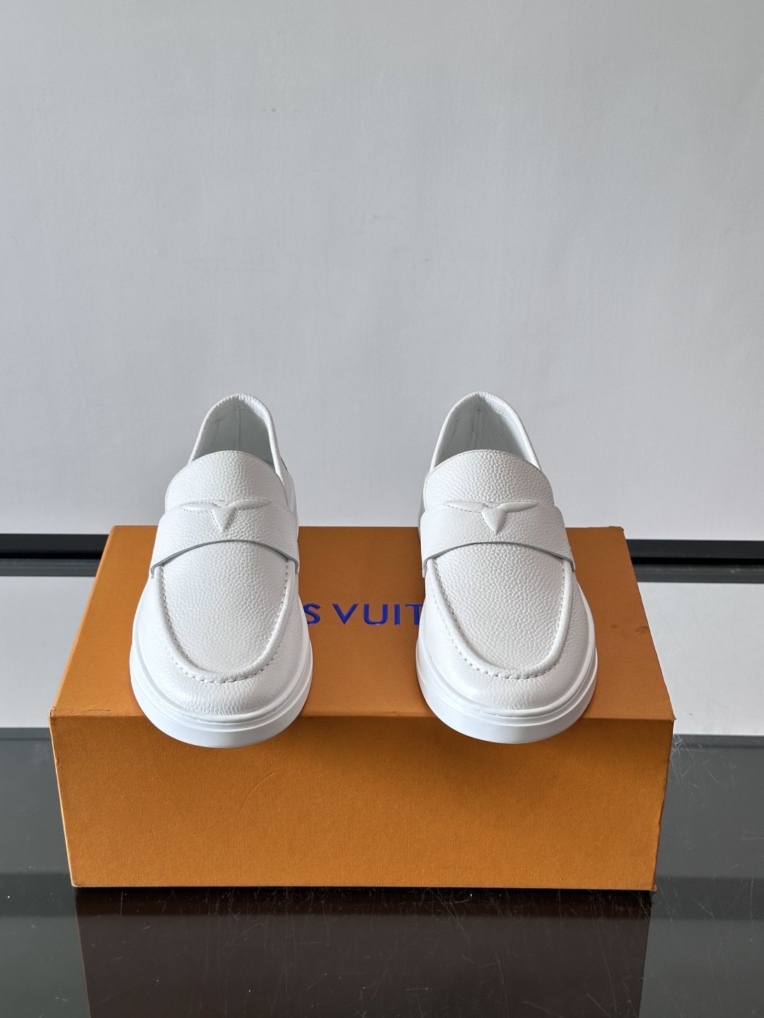 Louis Vuitton Textured Platform Slip-On Loafers