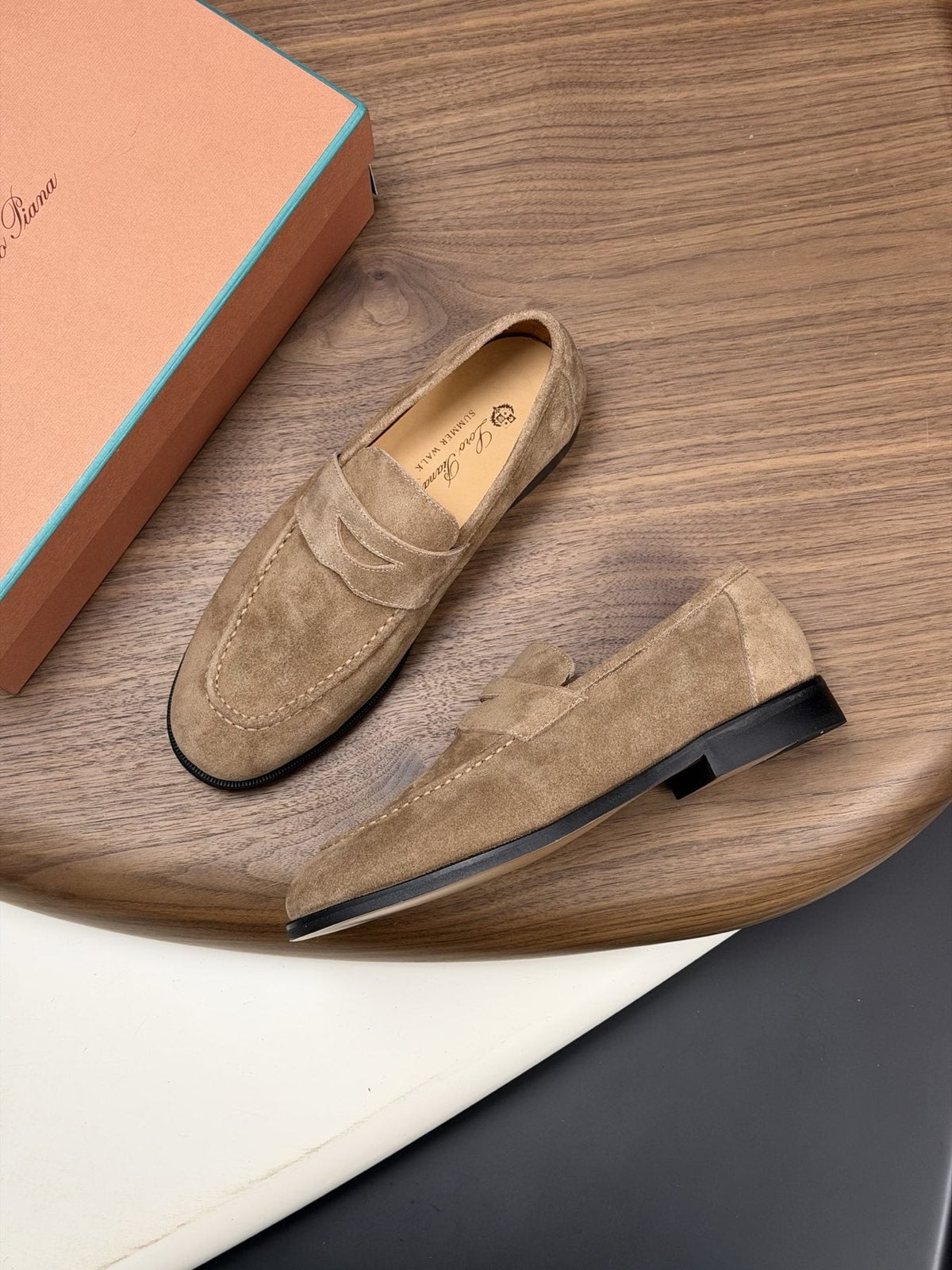 Loro Piana Men's Textured Leather Penny Loafers