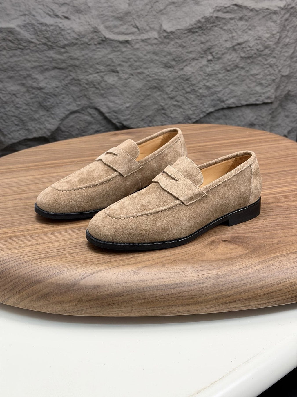 Loro Piana Men's Textured Leather Penny Loafers