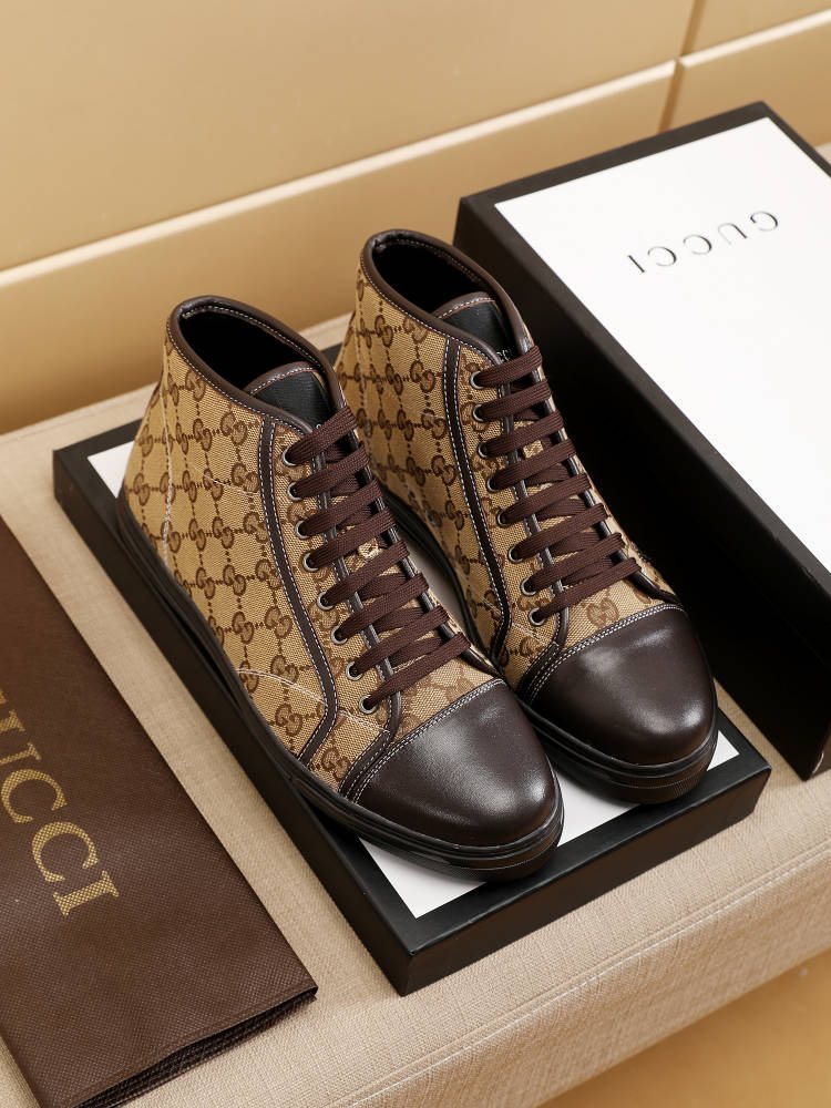 Gucci Men's Monogram High-Top Sneakers
