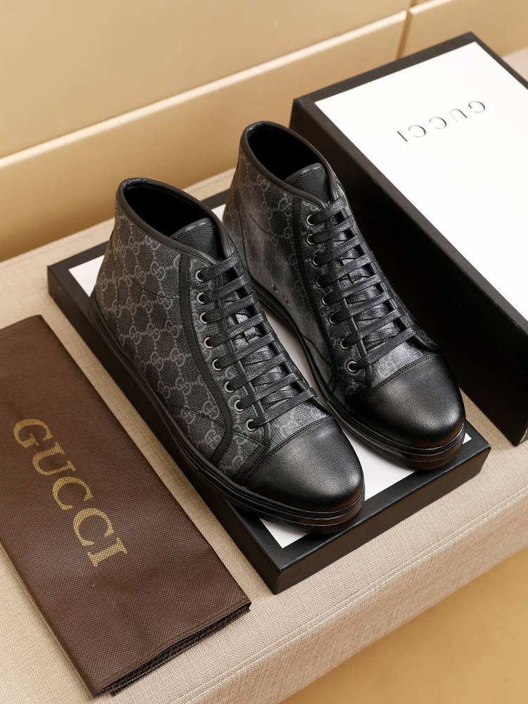 Gucci Men's Monogram High-Top Sneakers
