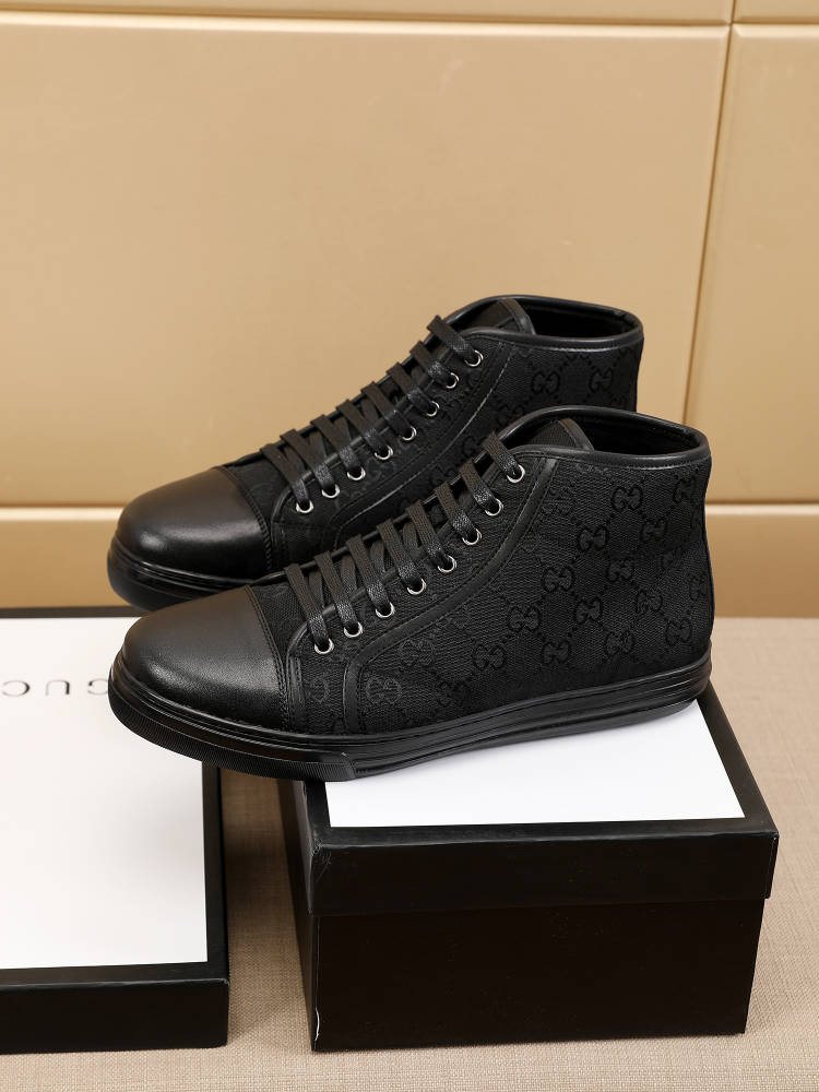Gucci Men's Monogram High-Top Sneakers