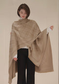 Fringed Check-Inspired Shawl