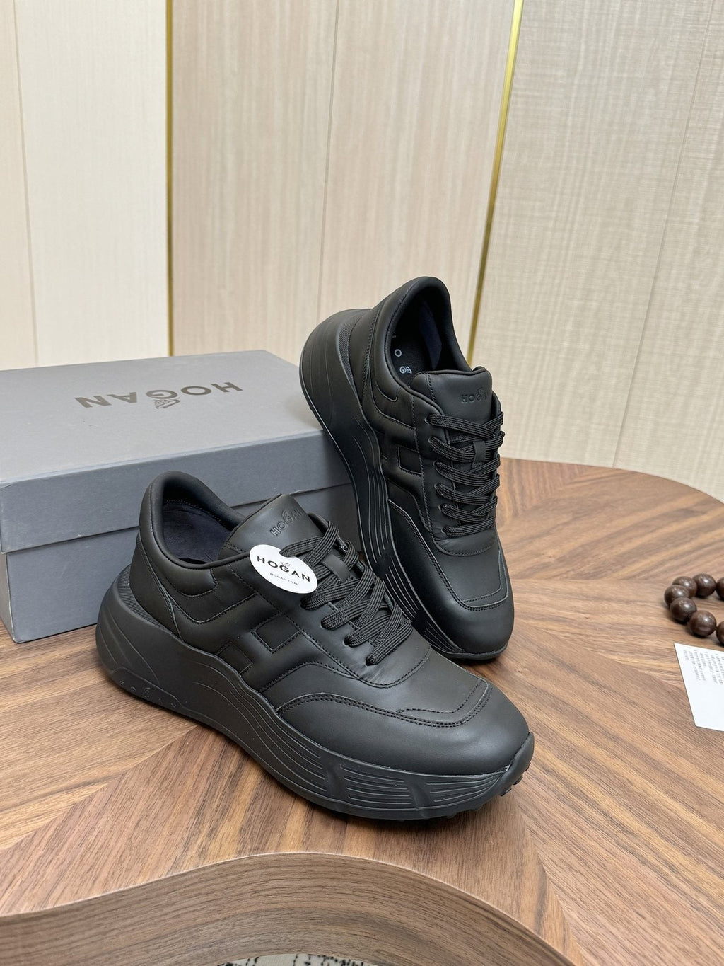 Hogan H-Stripes Platform Sneakers - Smooth Leather Upper
