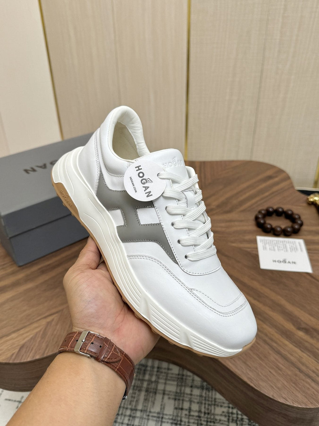 Hogan H-Stripes Platform Sneakers - Smooth Leather Upper
