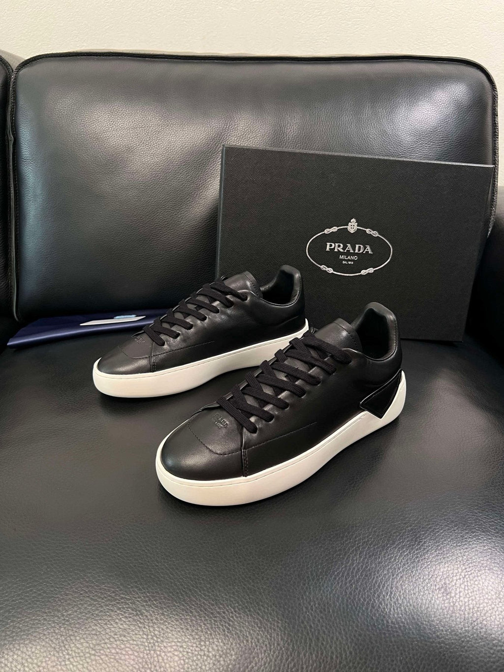 Prada Low-Top Leather Sneakers