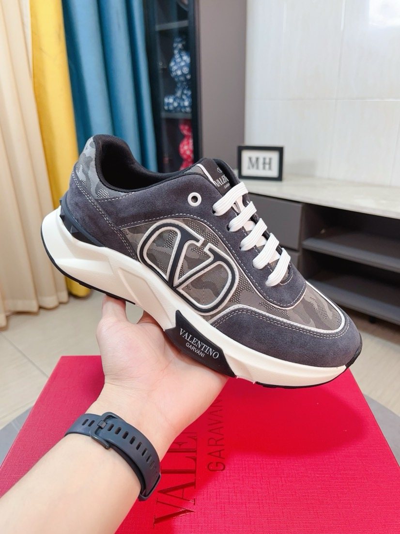 Valentino Paneled Low-Top Sneakers