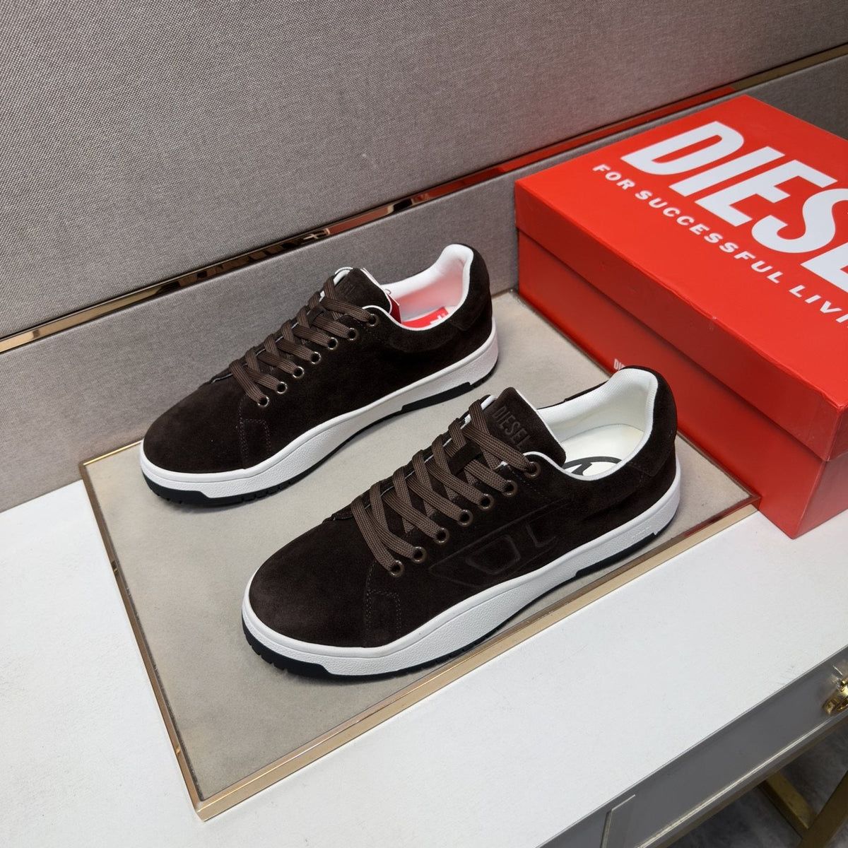 Diesel Men's Low-Top Lace-Up Sneakers - Mesh-Lined Interior