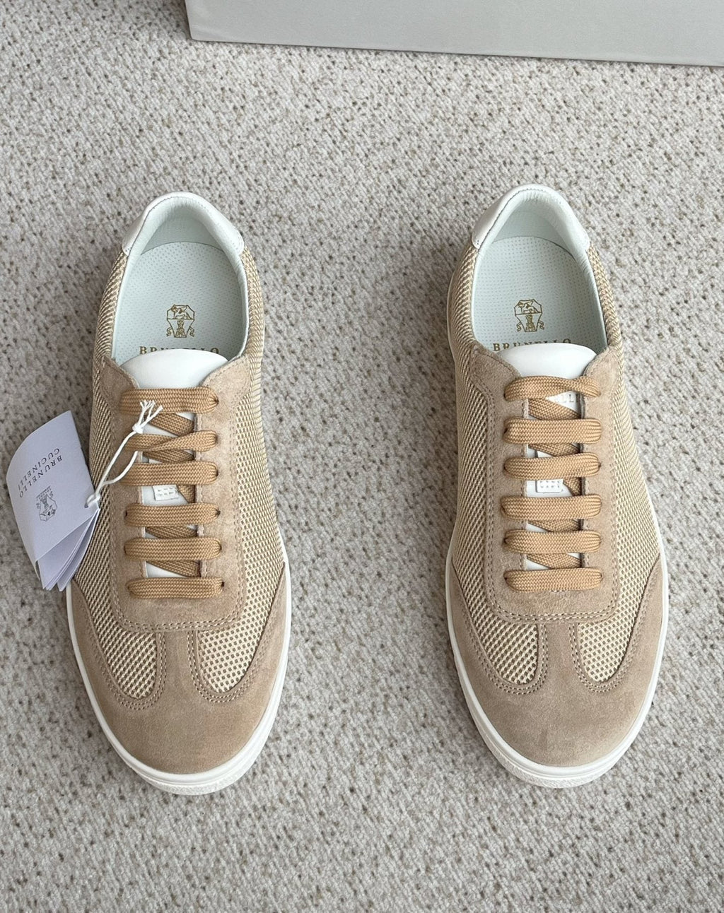 Brunello Cucinelli Men's Low-Top Lace-Up Sneakers - White Rubber Sole