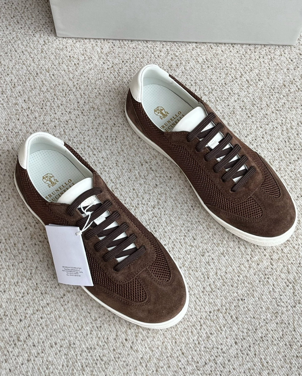 Brunello Cucinelli Men's Low-Top Lace-Up Sneakers - White Rubber Sole